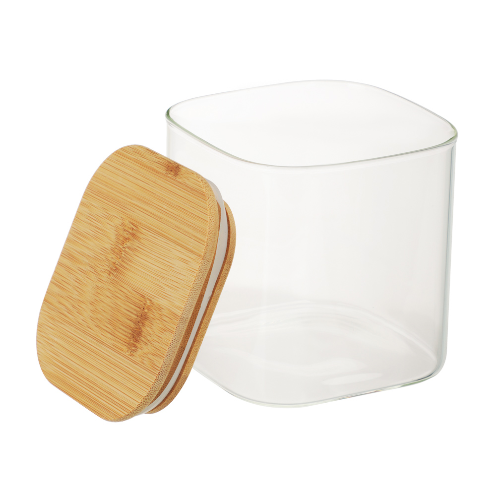 VETTA ЭКО Вуд Банка для хранения 750мл, 10,5х10х10см, стекло, бамбук - #4