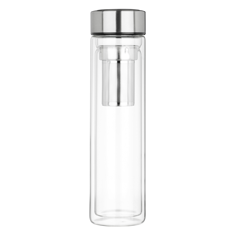 SATOSHI Термос-кружка с ситечком заваривания 500мл, стекло, двойные стенки - #1