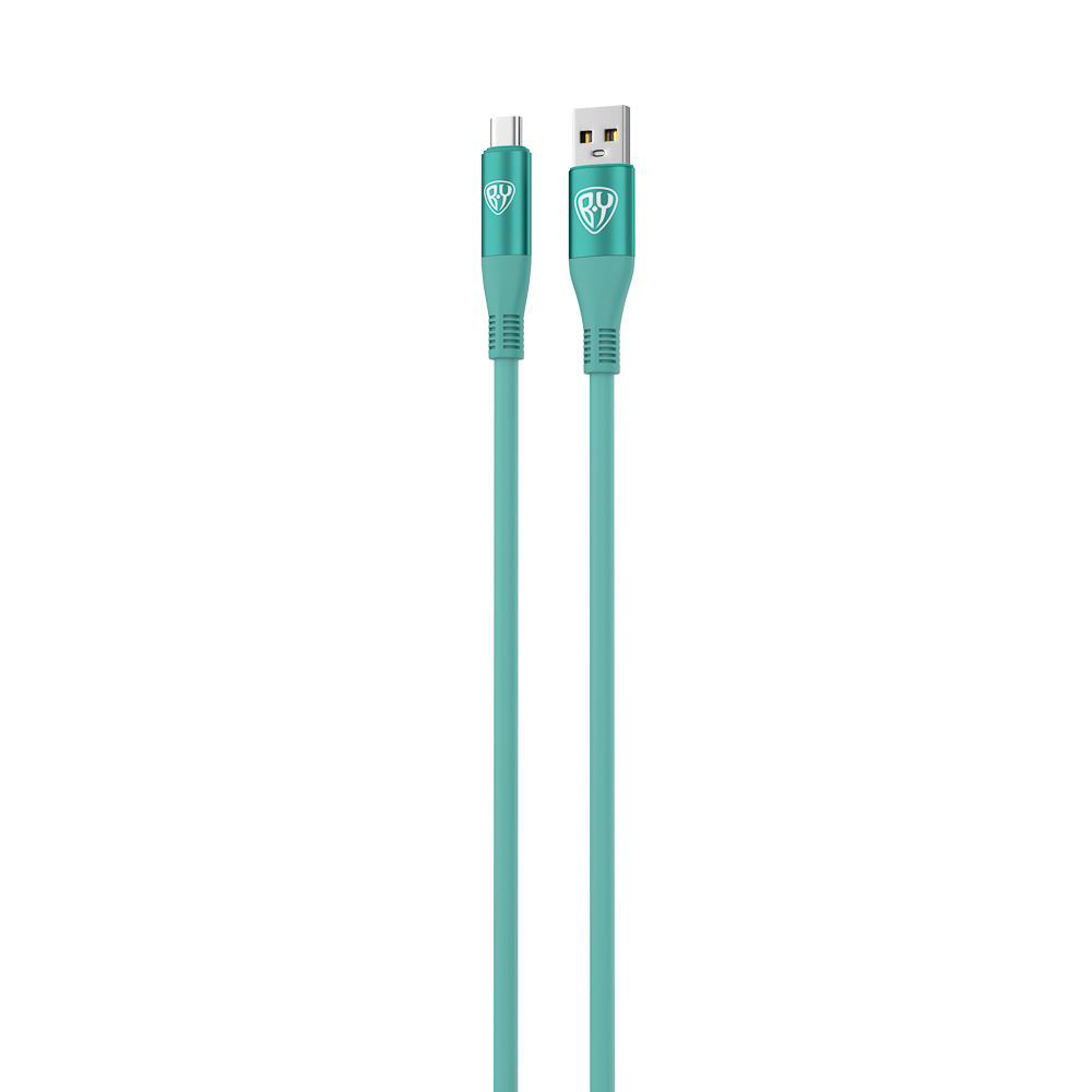 BY Кабель для зарядки Flexi Type-C, 1 м, 3А, Быстрая зарядка QC3.0, бирюзовый - #3