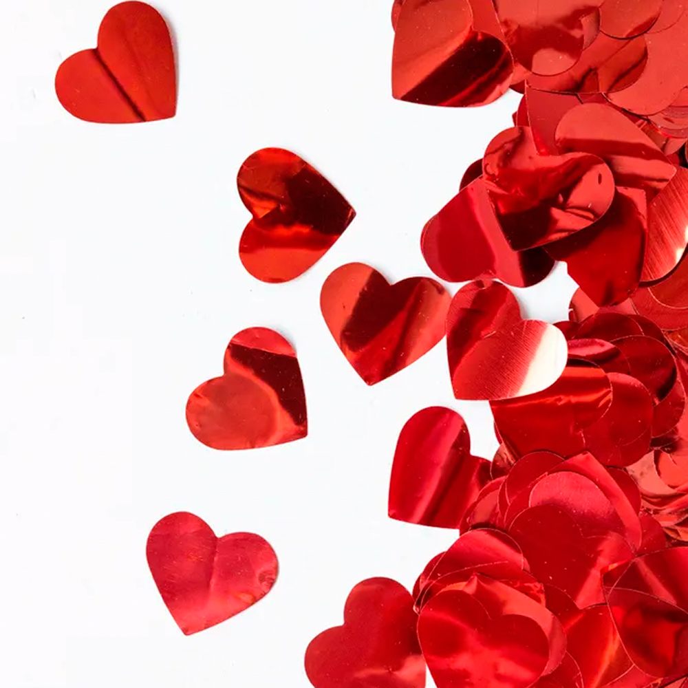 Хлопушка пневматическая 30см, конфетти-сердца из фольги, красный, тм МАКСЭМ - #2