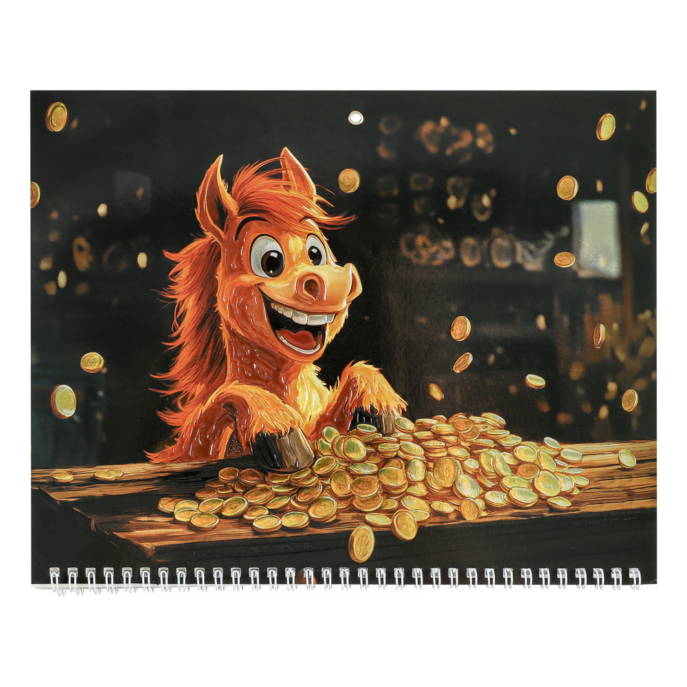 Календарь квартальный Символ Года 2026, 31x68см, тиснение с металлизированным покрытием - #9