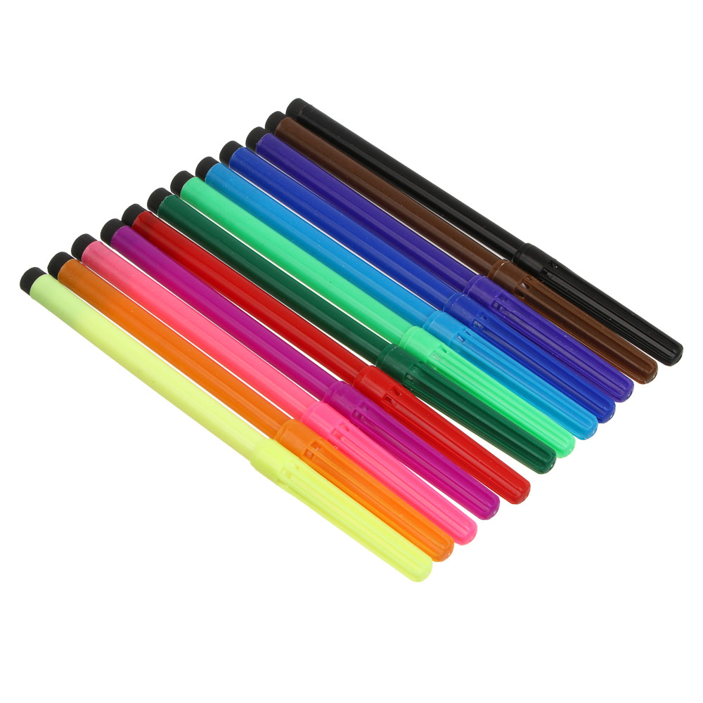 Фломастеры 12цв. ClipStudio с цветным колпачком, пластик, в ПВХ пенале - #2