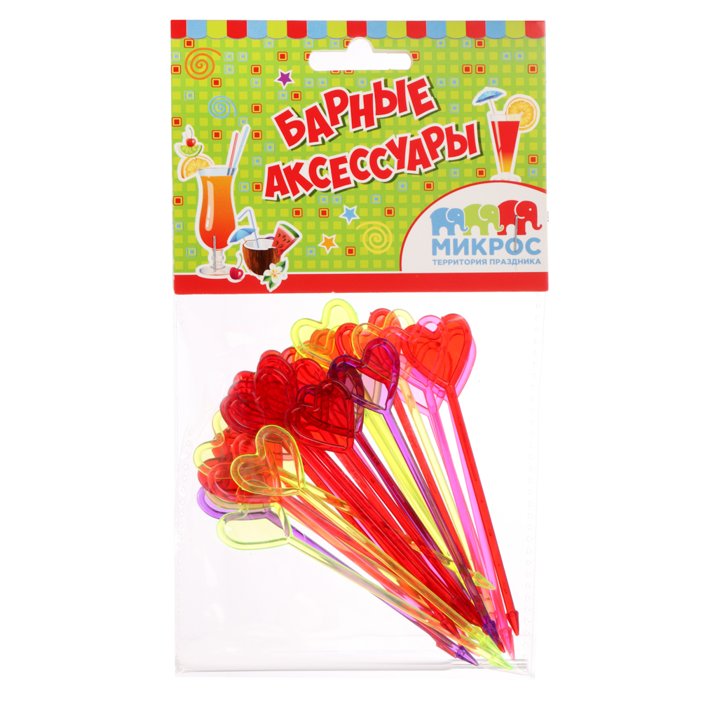 Пика для канапе 8 см (30 шт./уп.) Сердце пластик - #4