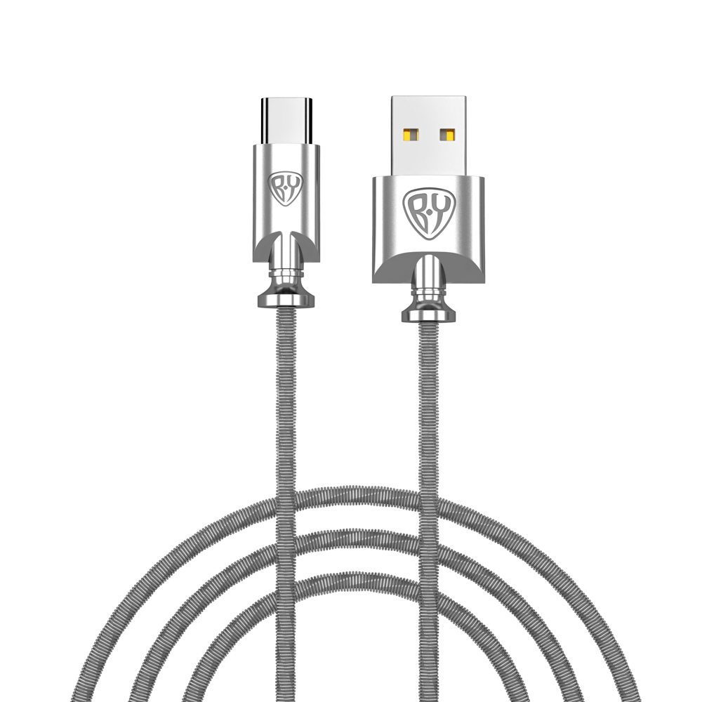 BY Кабель для зарядки Metall Type-C, 1м, 3A, QC 3.0, металл - #1