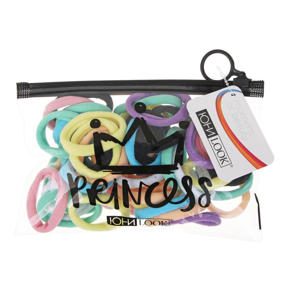 Резинки для волос ЮНИLOOK 50шт, d4см полиэстер, 8 цветов, ACS-85 - #1