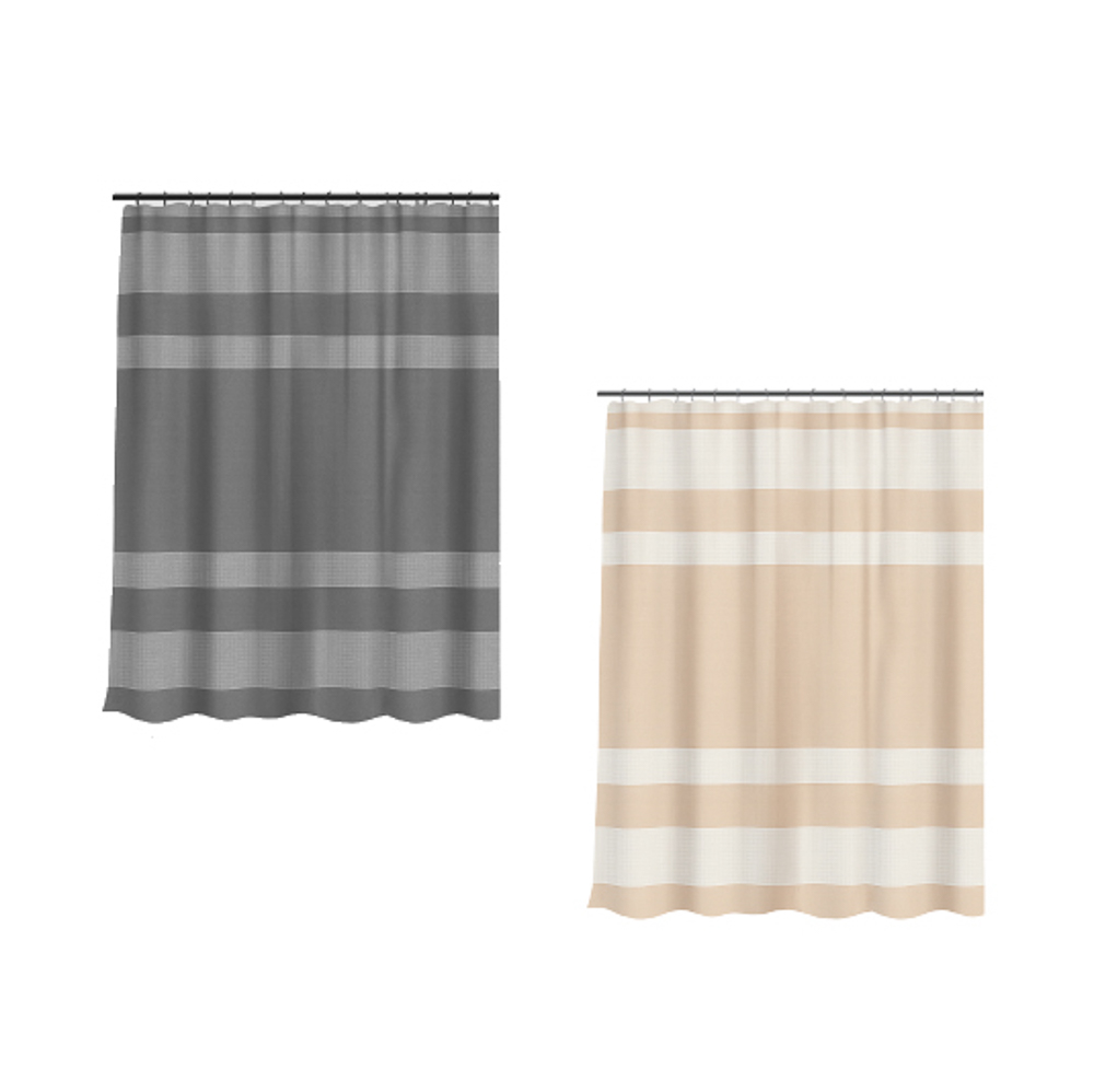 Шторка для ванной тм VETTA Летиция, жаккард 120гр., 180x180 см, 2 цвета - бежевый, серый - #1