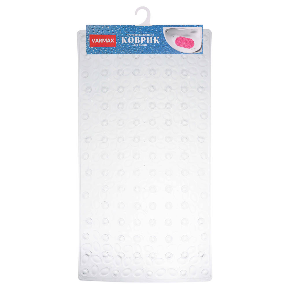 Коврик противоскользящий в ванную Галька, ПВХ, 68смх36см, прозрачный - #4