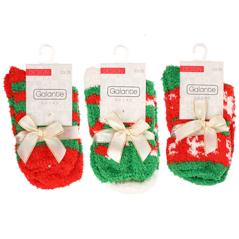 GALANTE Носки женские махровые "травка", р.23-25, 95% полиэстер, 5% спандекс, разноцветные, арт.1 - #6