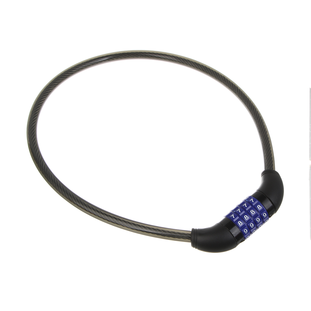 Замок велосипедный тм BY SPORT, противоугонный, тросовый, кодовый, 800х12мм, металл, пластик, черный - #3