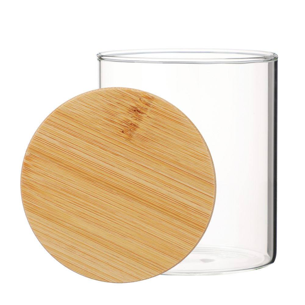 VETTA ЭКО Эллипс Банка для хранения 450мл, 10х8,5см, стекло, бамбук - #4