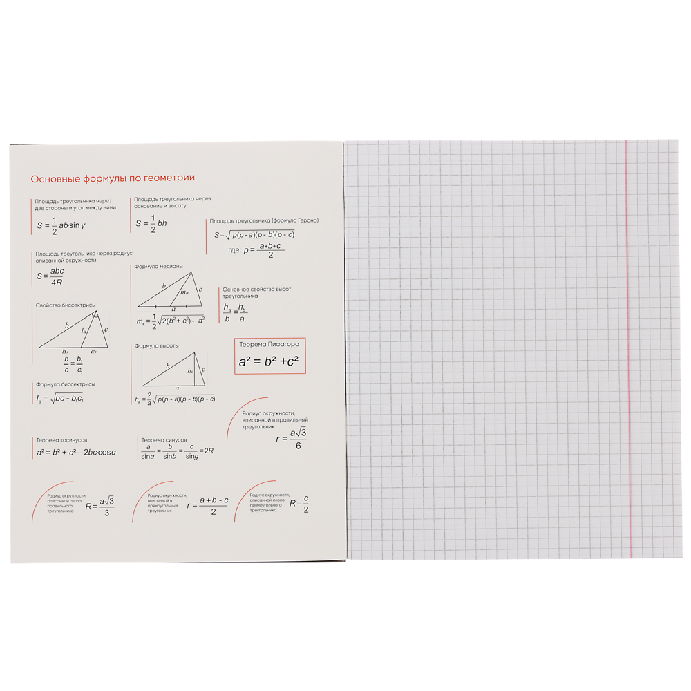 ClipStudio Тетрадь 48л. "Предметная", БЕЛЫЕ ЛИСТЫ, обл.картон, скрепка, 7 видов, справ.мат-л - #18