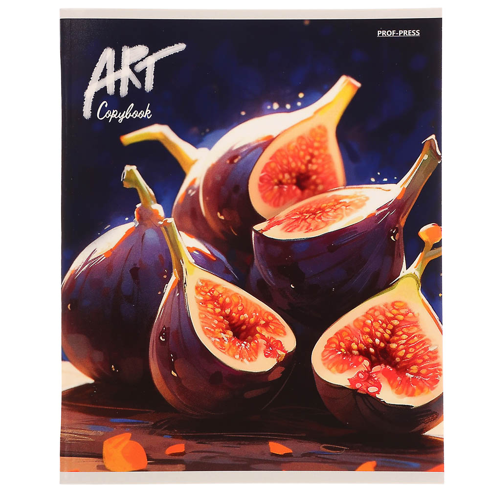 Тетрадь 48л. в клетку, офсет, обл. мел.картон, скрепка, твин лак, микс - #3