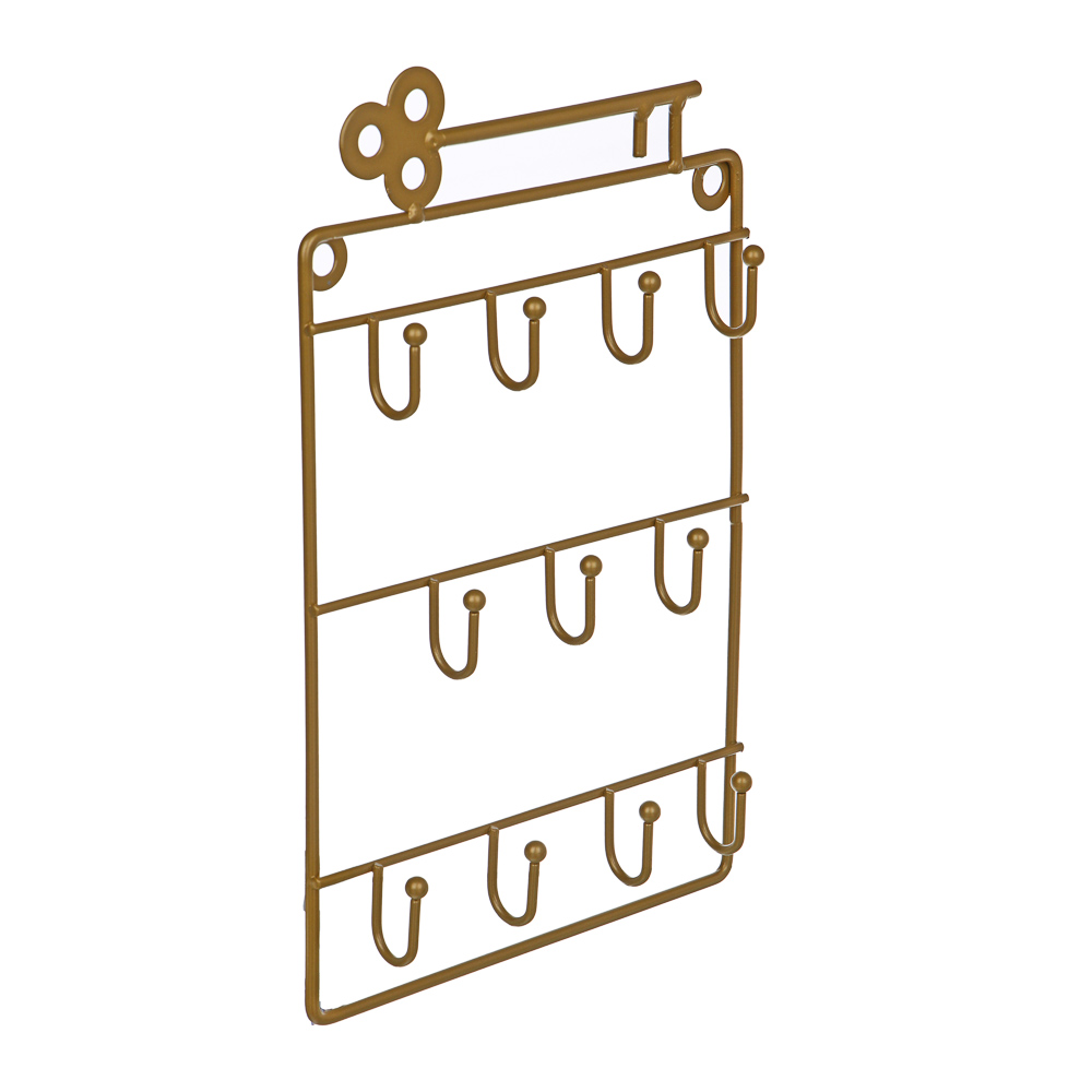 Ключница открытого типа на 11 крючков, 24х16 см, железо, цвет золотой - #1