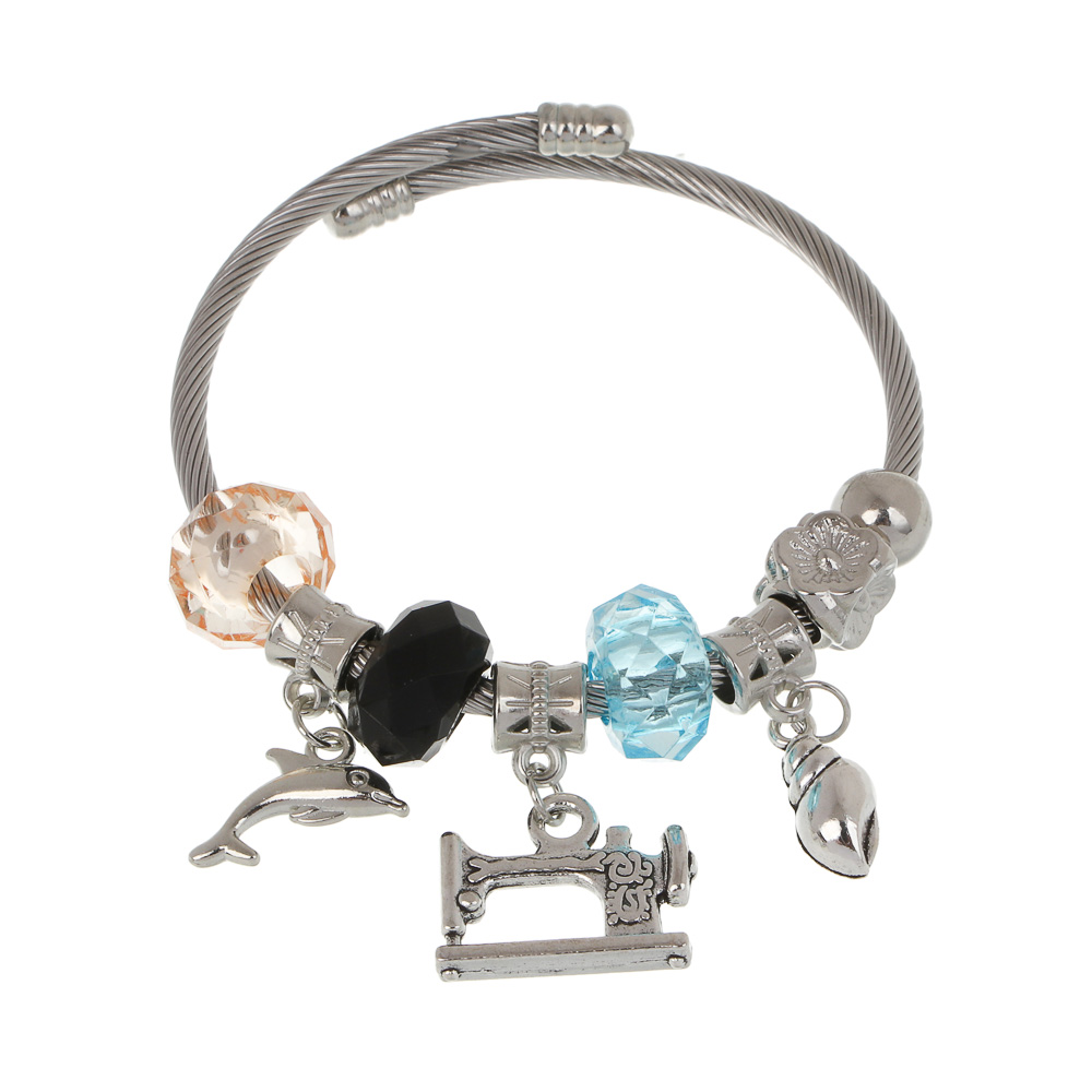 Браслет с шармами d6-7 см, сталь, 3 дизайна, БЖ25-34 - #4