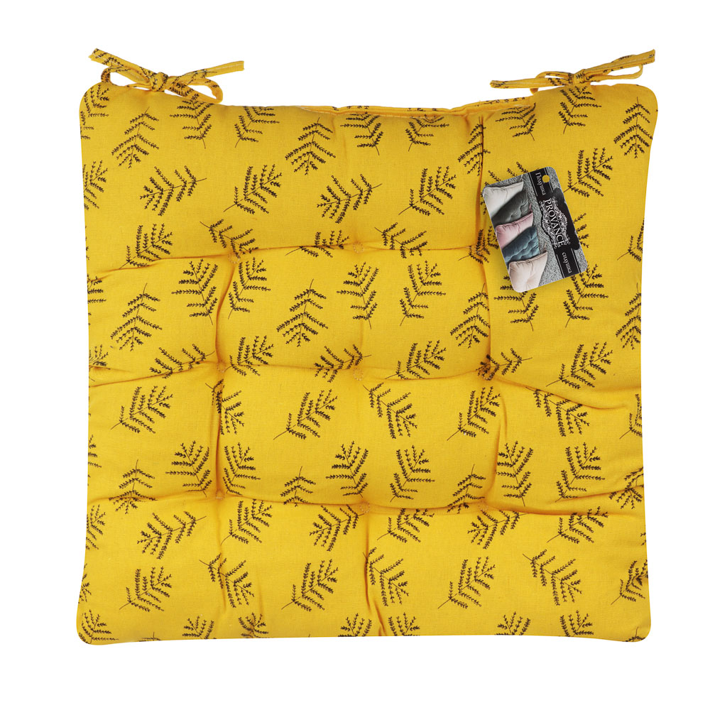 PROVANCE Подушка на стул "Росток", полиэстер, 38x38см, желтый - #6