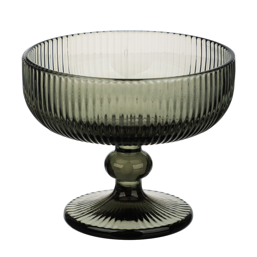 MILLIMI Бокал-креманка Грея, 250мл, стекло, серый, рифленый - #2