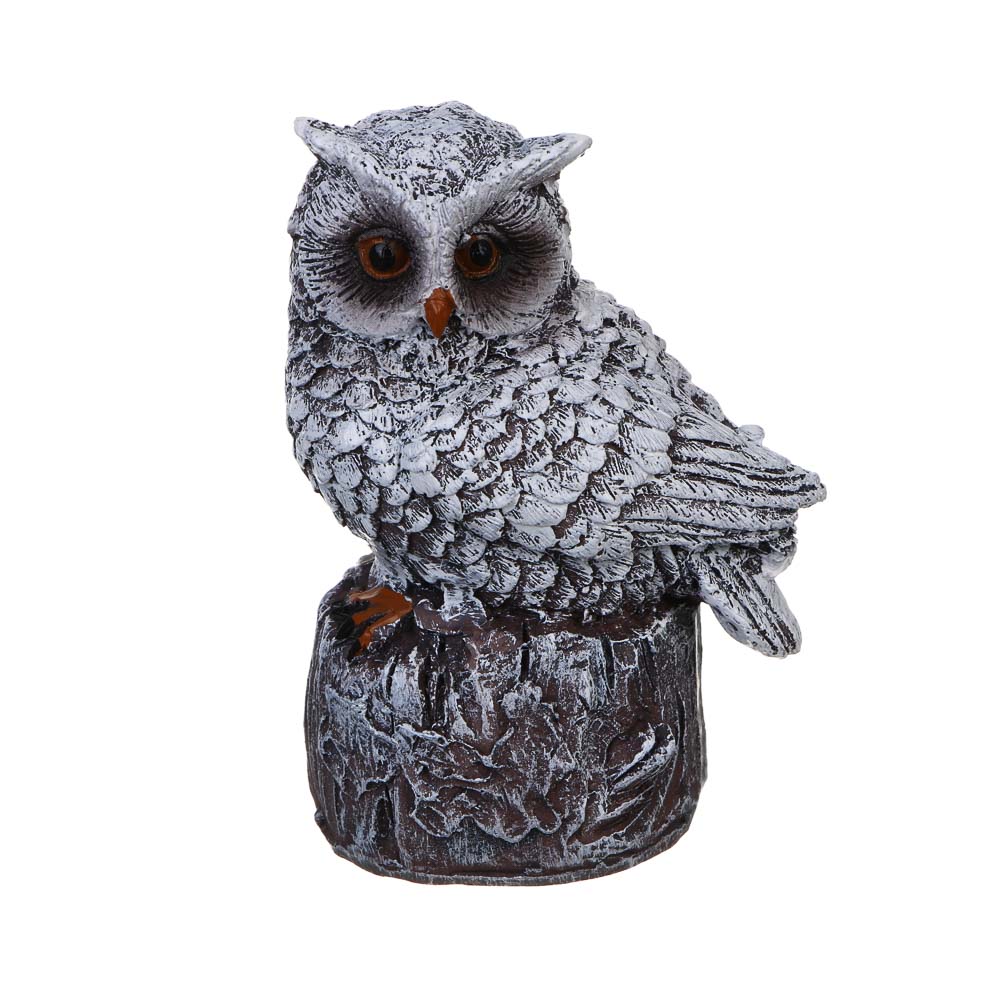 СНОУ БУМ Фигурка "Сова на пне" 6-6,5х4,5х8,7см, полистоун, 2 дизайна - #2