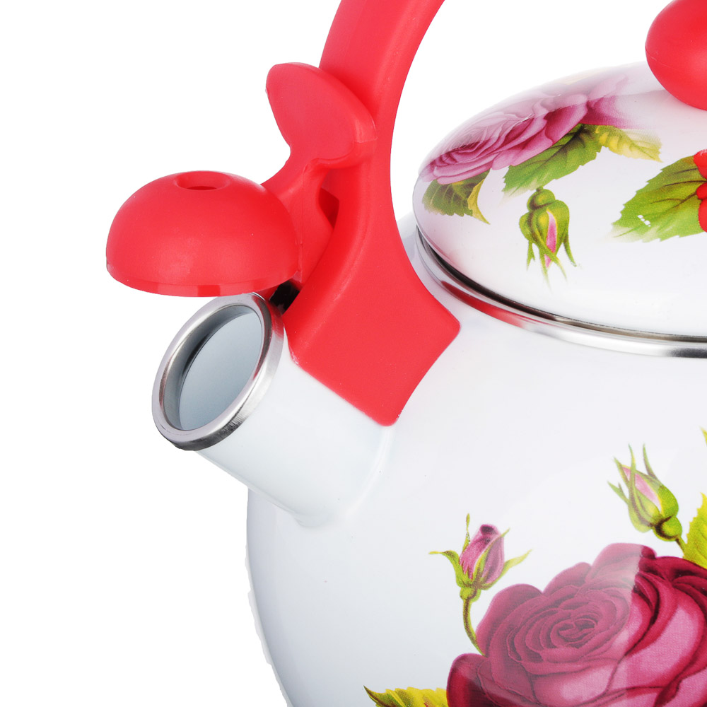 Чайник эмалированный со свистком VETTA "Цветы", 2,2 л - #4
