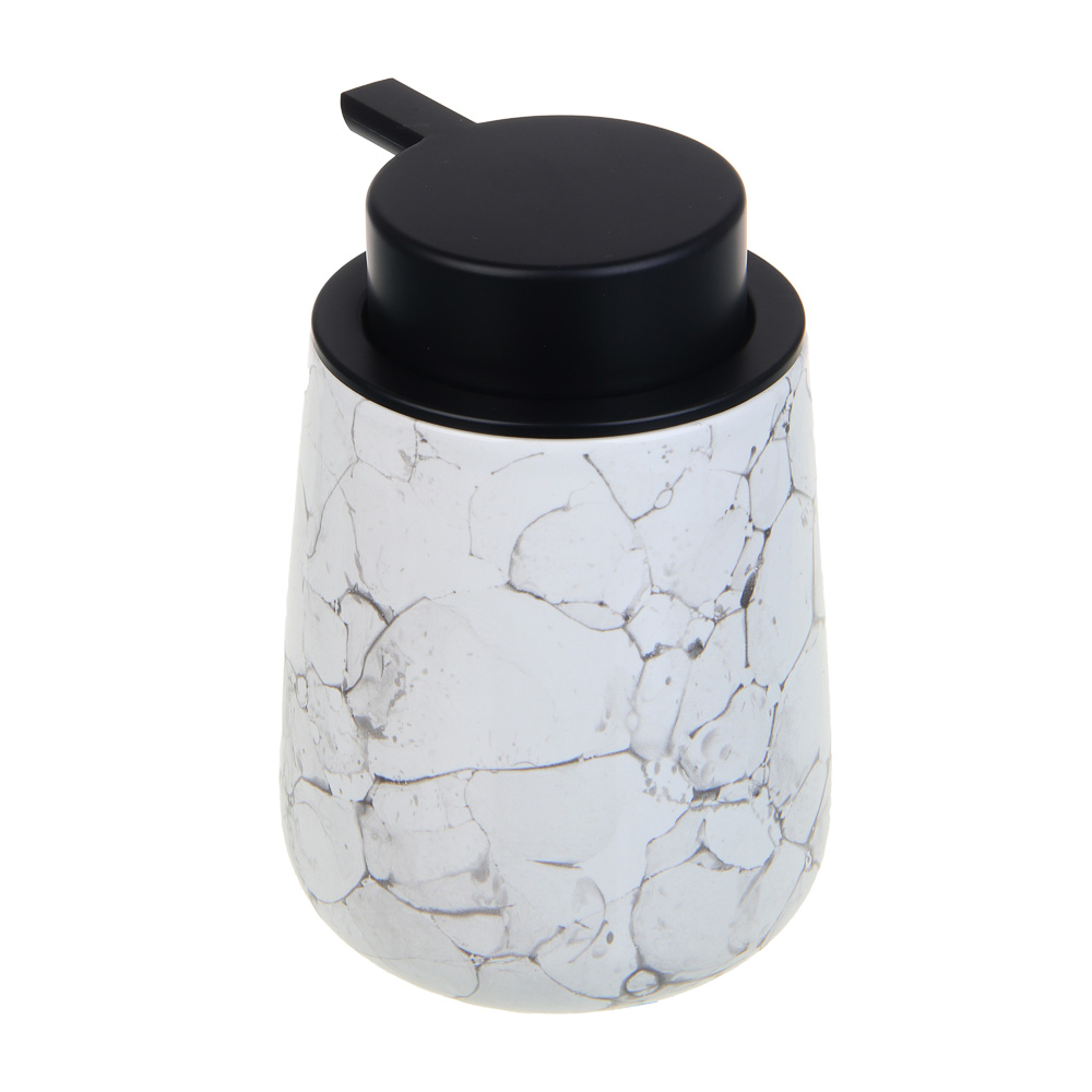 VETTA Дозатор для жидкого мыла, 320 мл, 13x9x9 см, керамика, "Космос", мрамор белый - #4