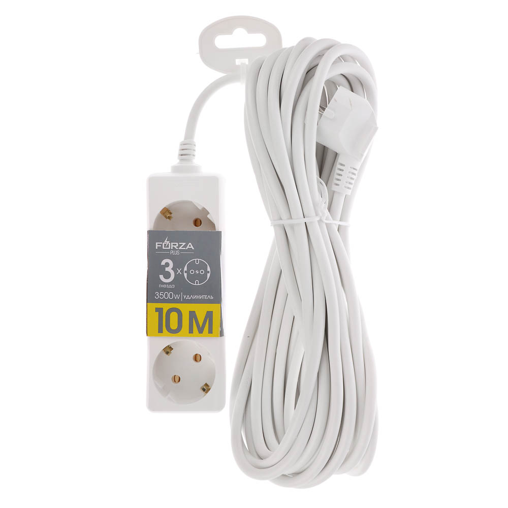 Удлинитель 3 гнезда 10м BY, с зазем 16А, 3500Вт - #2