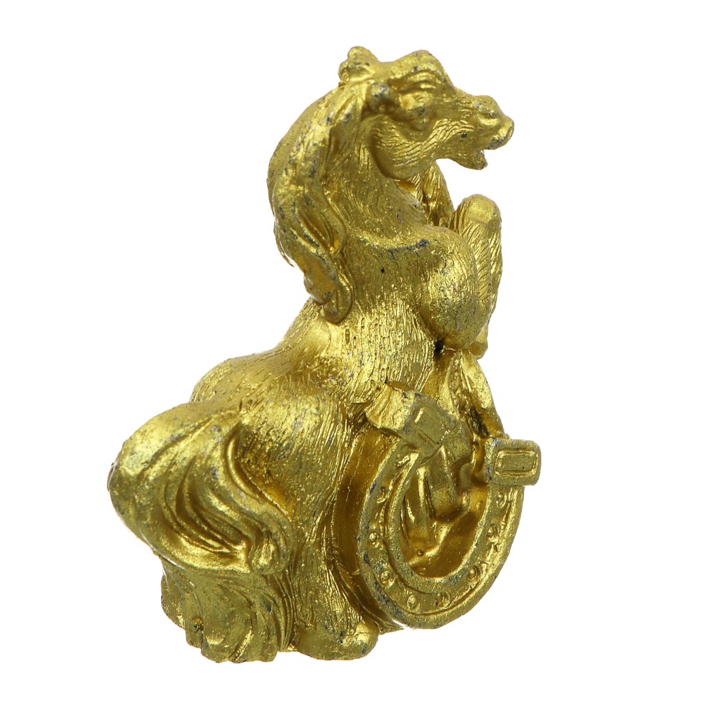 СНОУ БУМ Фигурка лошадки 4,5x2x5 см, золотой, полистоун - #2