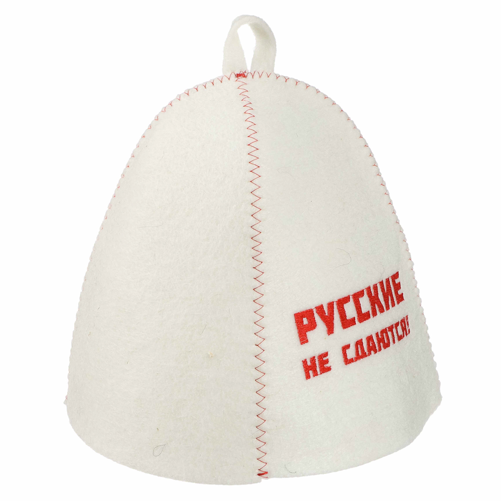 Шапка банная с вышивкой 3 диз. Амонд в асс., войлок серый/белый - #4