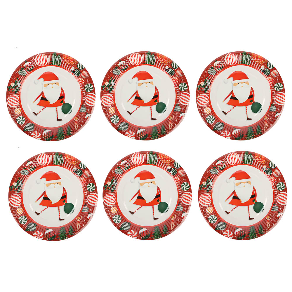 Набор бумажных тарелок Рождественская сказка, 6 шт d=180 мм - #2
