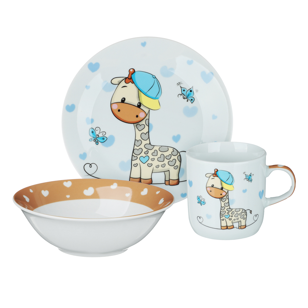 Набор посуды 3пр, тм MILLIMI Жираф, фарфор - #1