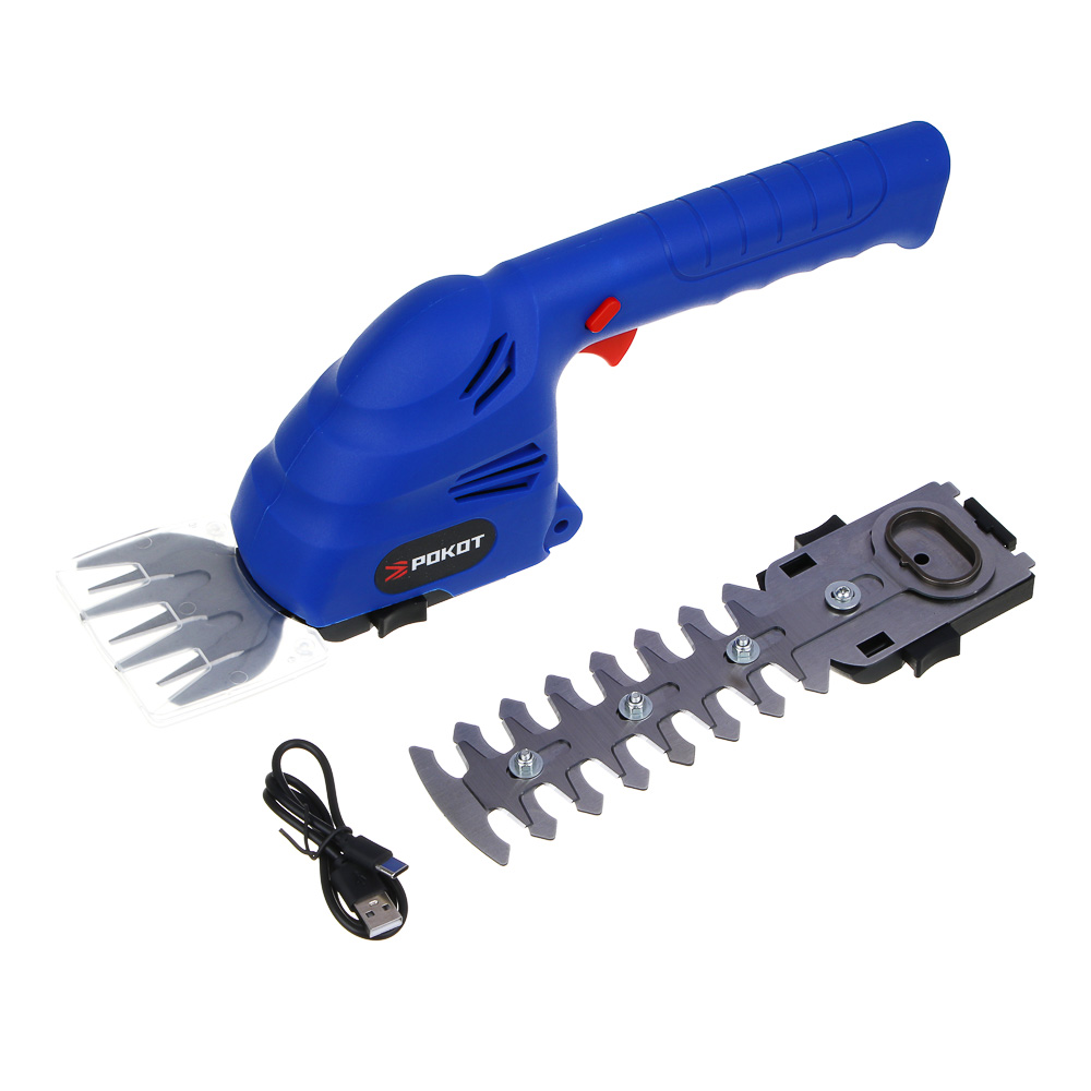 РОКОТ Кусторез с встроенным аккум., 7.4 v, 1350 об/мин, з/у type-c, 2 см.лез 80х50 и 70х150мм - #3