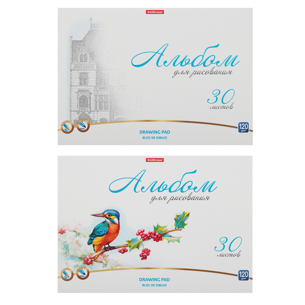 Erich Krause Альбом для рисования, А4, 30листов, обл. картон, блок 120г/м2, тв. подложка - #1
