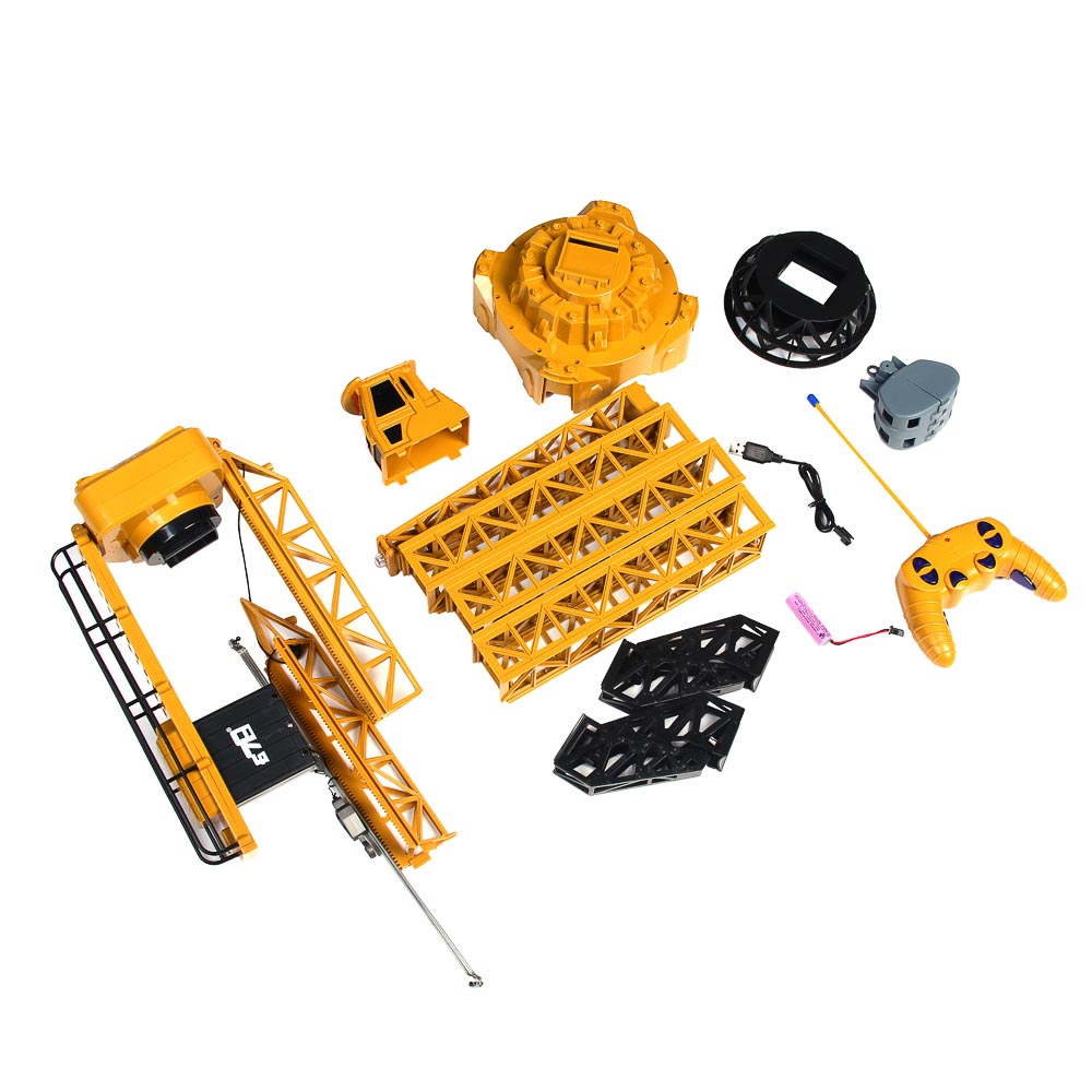 ИГРОЛЕНД Кран радиоуправляемый, 4-х канальный, свет, АКБ, USB, 2хАА, ABS, 41х21,5х18 см - #4