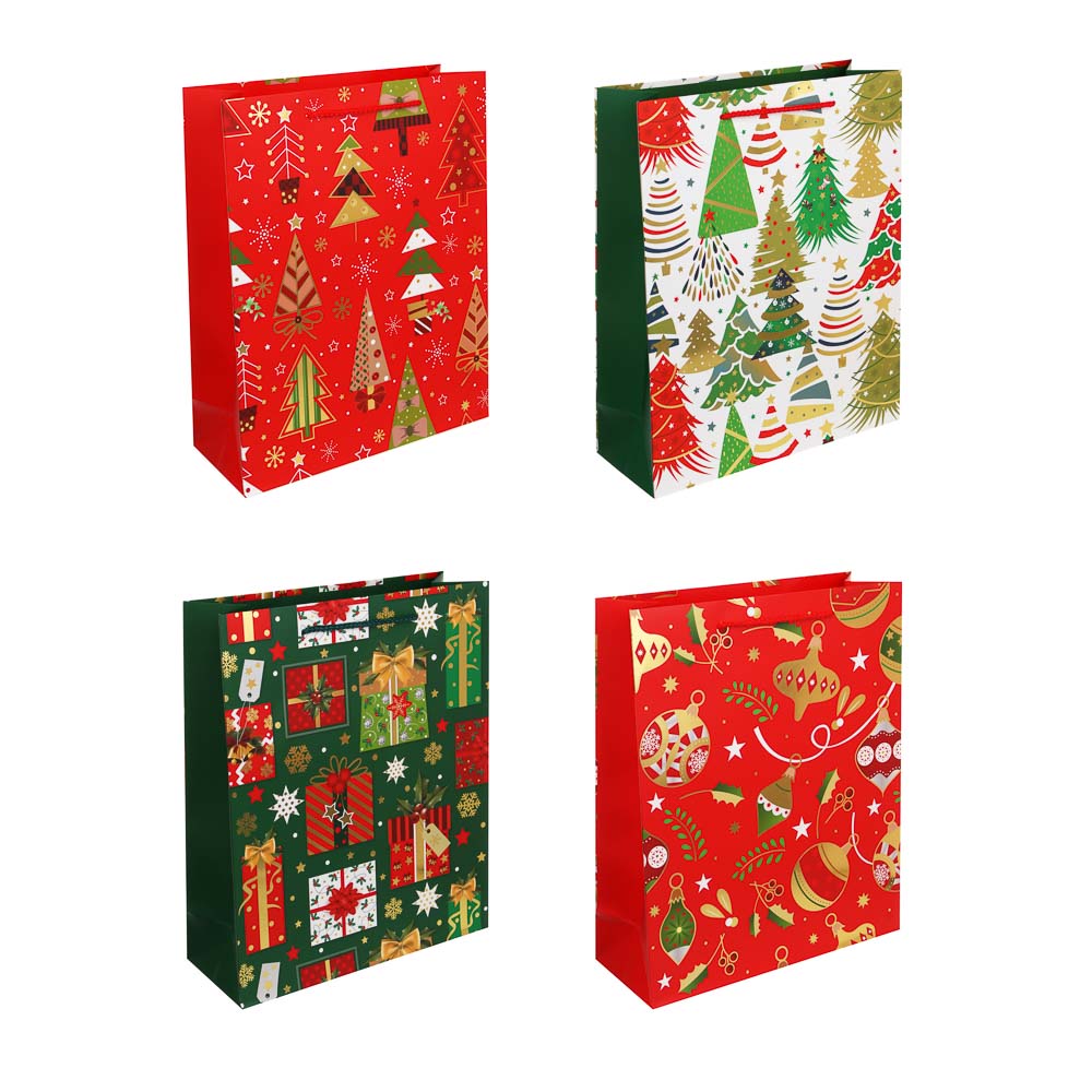 Пакет тм СНОУ БУМ подарочный, 26x32x10см, тиснение, бумага, арт.20, 4 дизайна - #1