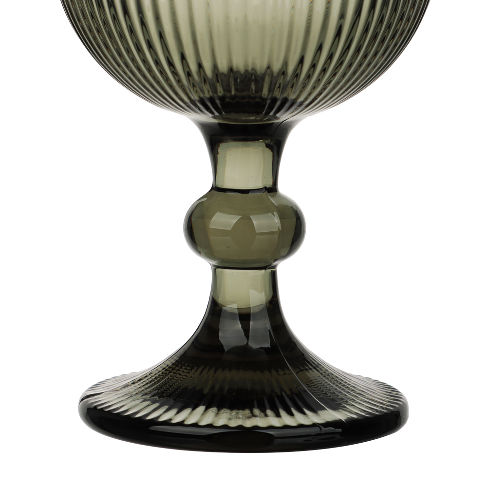 MILLIMI Бокал для вина Грея, 350мл, стекло, серый, рифленый - #3