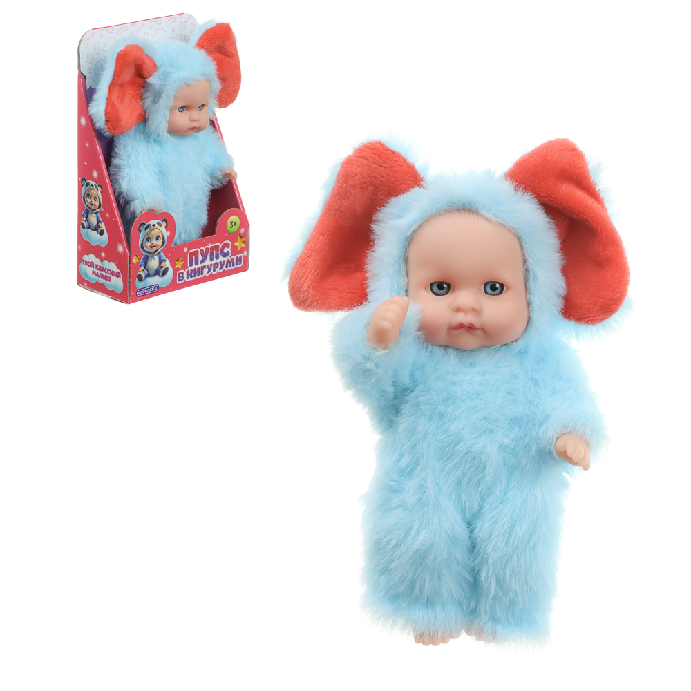 ИГРОЛЕНД Пупс в кигуруми 12 см, PVC, PP, полиэстер, 10,2х5х17 см - #39