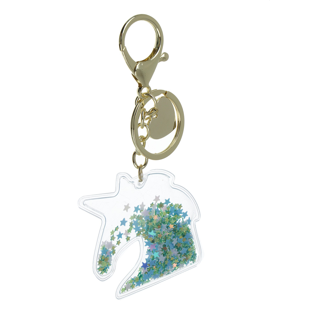 СНОУ БУМ Брелок "Лошадка-Единорог", 6x6см, ПВХ, металл, блестки, 4 дизайна - #3