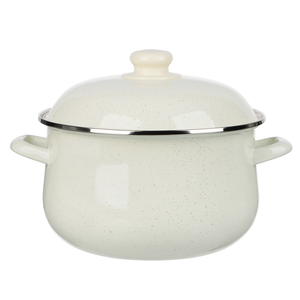 Кастрюля эмалированная VETTA Айвори, 24см, 5л, индукция - #1