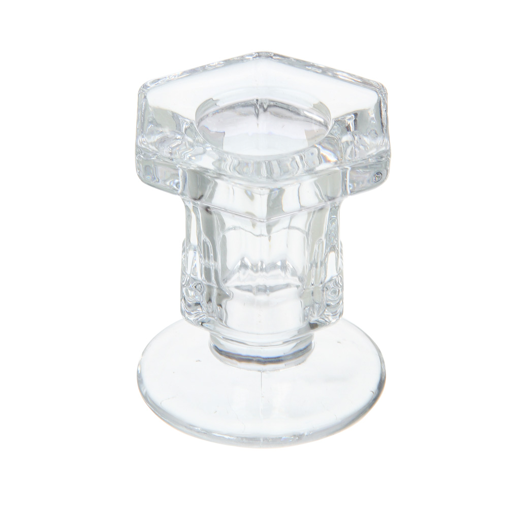 Подсвечник тм LADECOR стеклянный, 4,5х5,2x5,8 см, для высоких свечей - #2