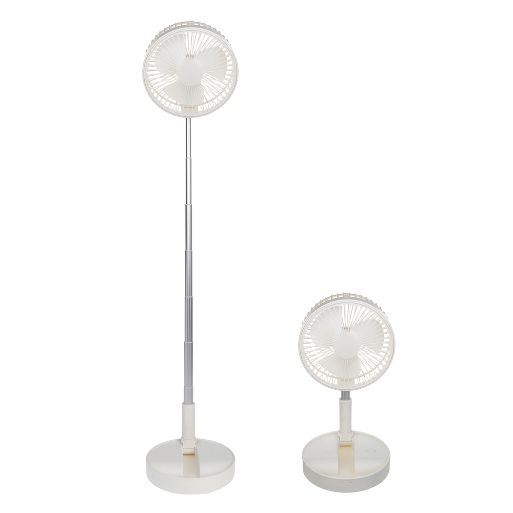 Вентилятор складной тм LEBEN 3Вт, 4 режима, диаметр 20см, 3.7в/2400мАч, USB-кабель, белый - #3