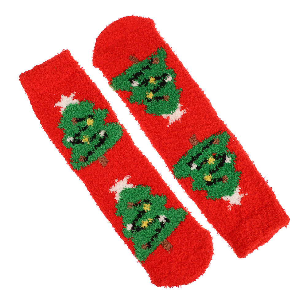 GALANTE Носки-антизаносы новогодние высокие, р.23-25, 100% полиэстер, разноцветные - #3