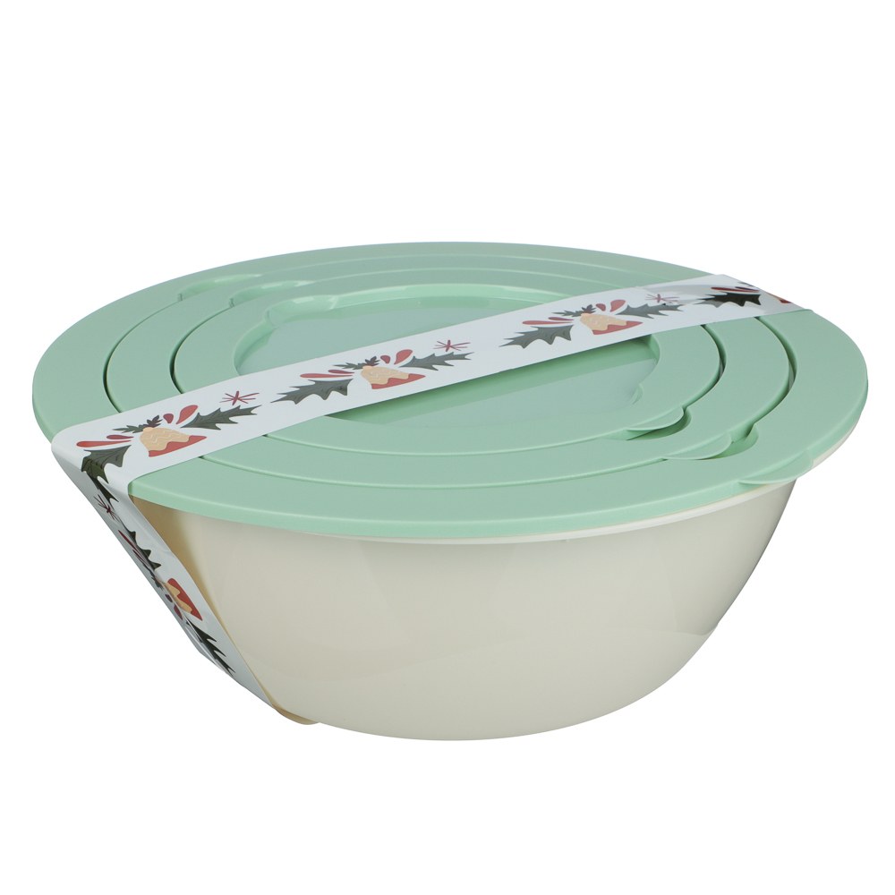 Набор салатников с крышкой Velvet 3шт (3,9л; 2,1л; 1,1л), пластик - #9