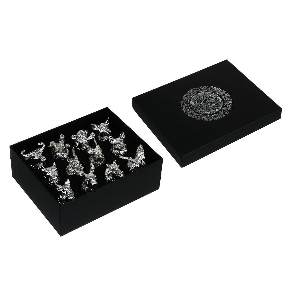 Набор стопок стеклянных Знаки зодиака 12пр, серебро - #6