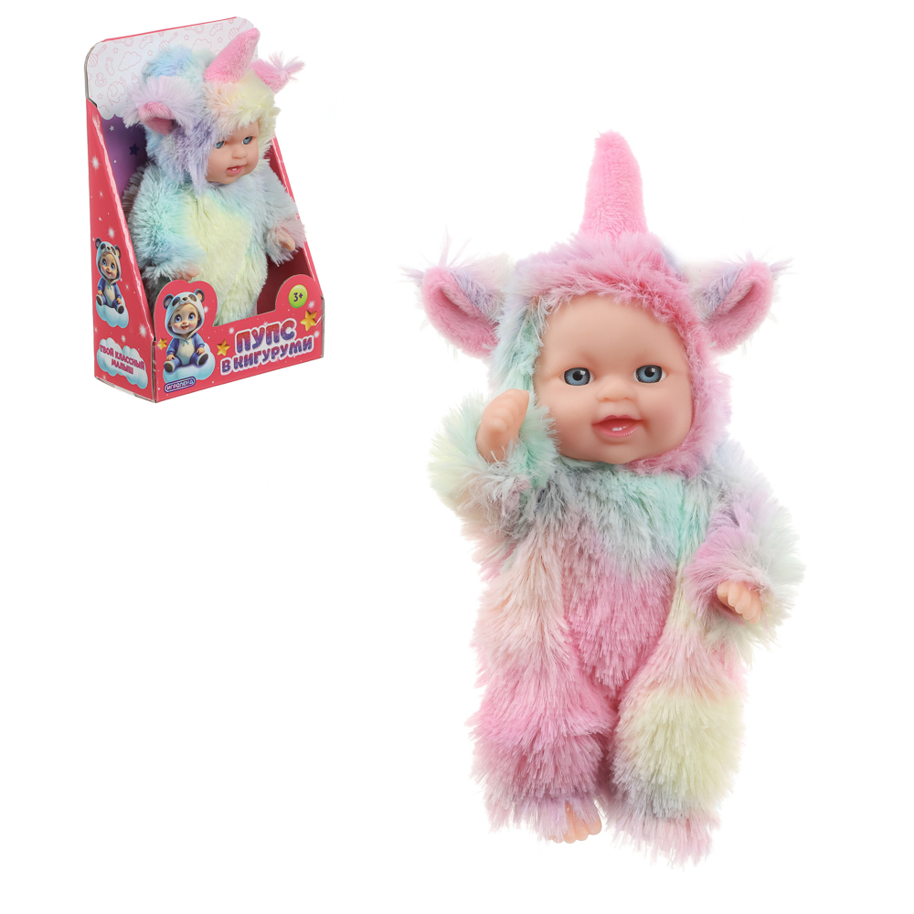 ИГРОЛЕНД Пупс в кигуруми 12 см, PVC, PP, полиэстер, 10,2х5х17 см - #18