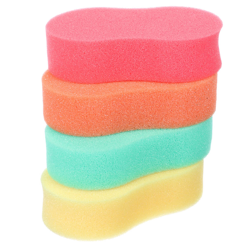 Губка для тела "Восьмёрка" тм ЮL, поролон, 14,7x8,2x3,7 см (+/-5мм), цвета микс - #6