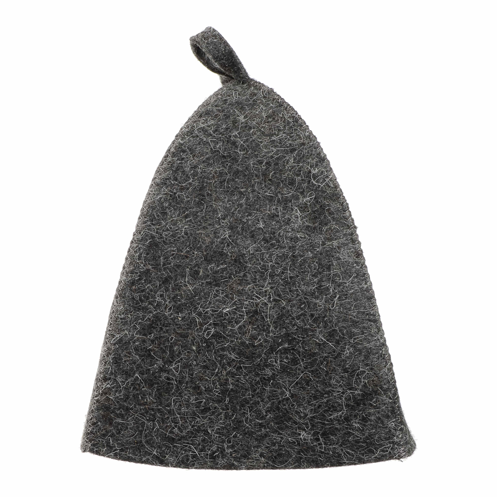 Набор банный ЭКОНОМ 2 предмета без вышивки (рукавица, шапка) в пакете, войлок белый/серый - #10