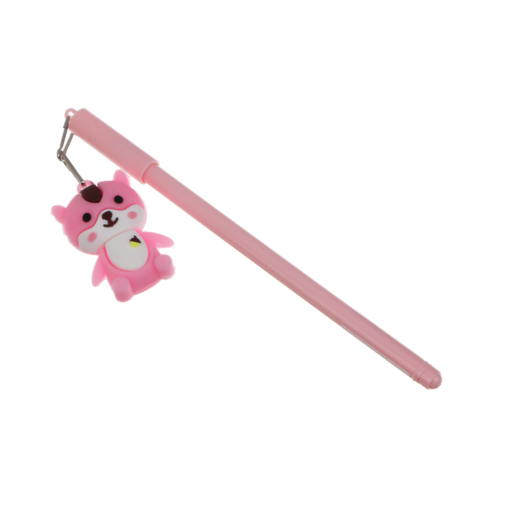 Ручка гелевая черная 0,5мм, с фигуркой "Котики", 6 видов - #2