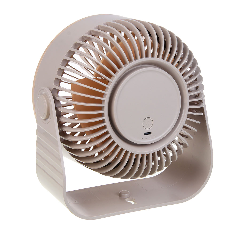 LEBEN Вентилятор настольный аккумуляторный, емкость 3600 мАч, беж. - #6