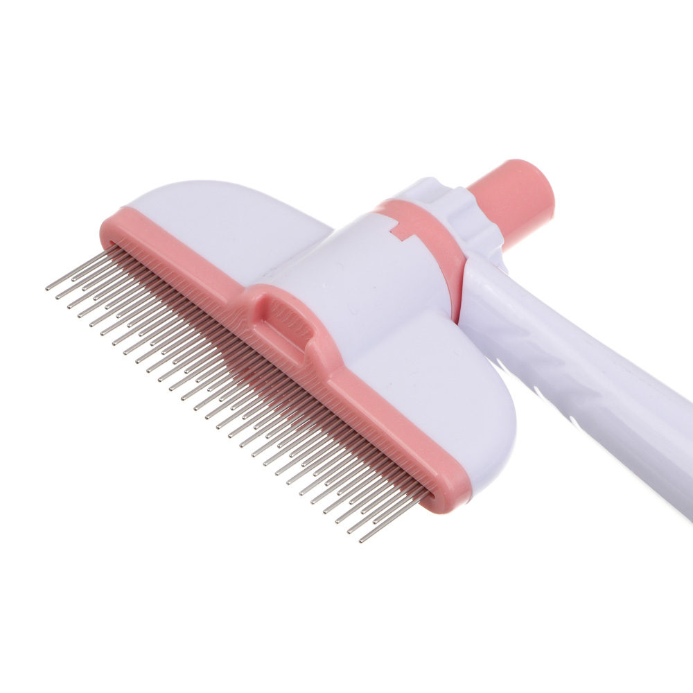 Расческа для животных с кнопкой удаления шерсти тм VETTA, пластик, металл, 18 см - #5