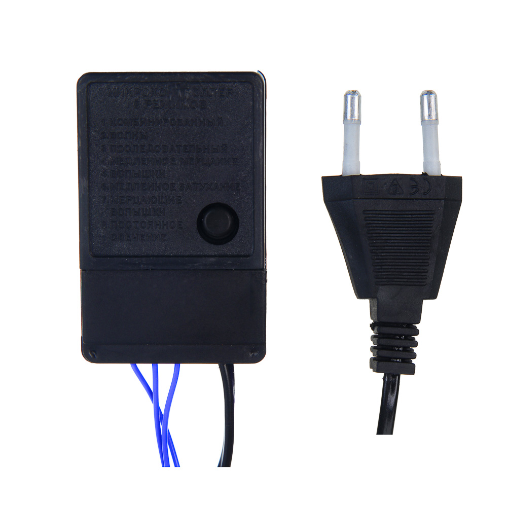 СНОУ БУМ Гирлянда эл. вьюн 10м, 100LED, синий, 8 режимов, ПВХ синий, 220В - #3