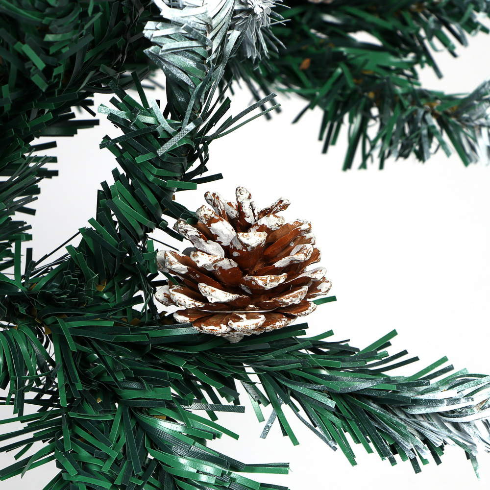 Ель искусственная с заснеженными кончиками и шишками 150см, 408 веток, ПВХ, 26-28 - #2