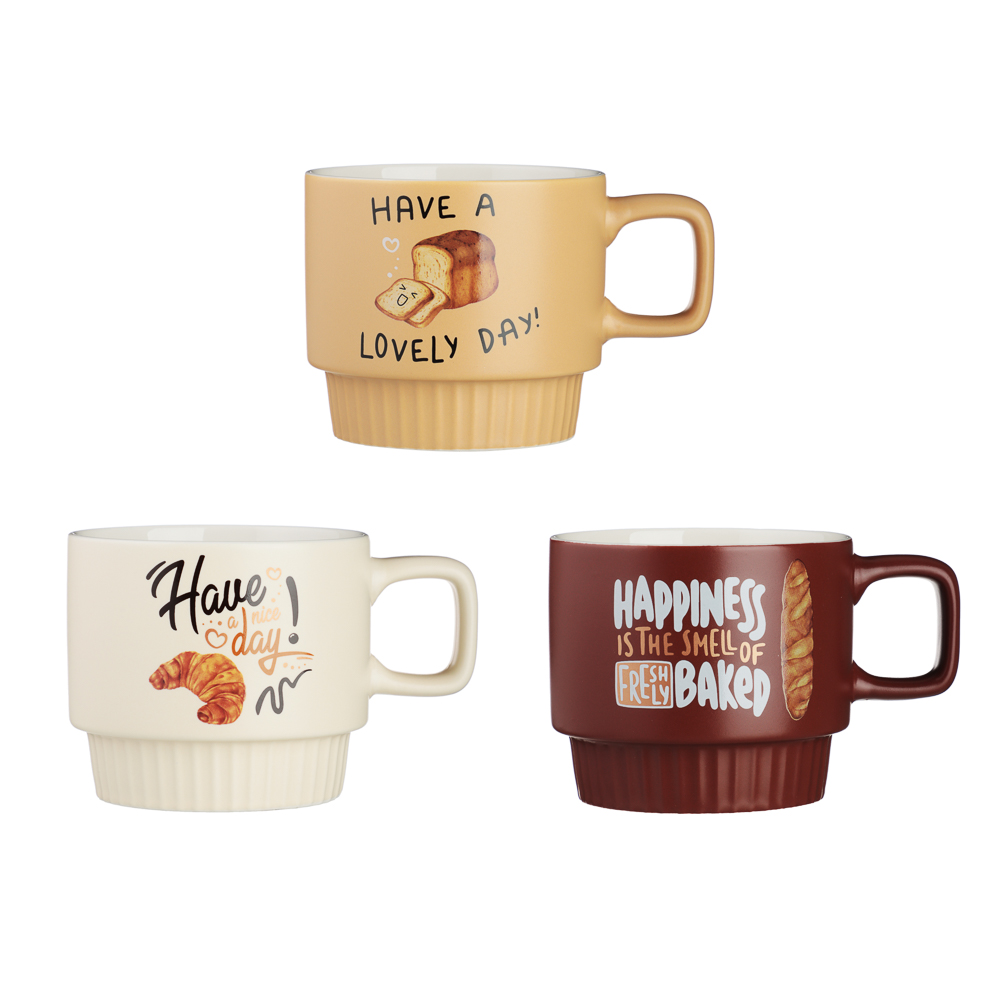 MILLIMI Бейкери Кружка 340мл, фарфор, 3 дизайна - #1